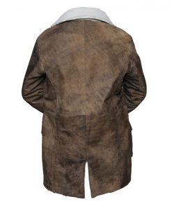 Men's Distressed Fur Brown Bane Leather Coat