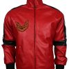 Bandit Men Red Faux Leather Jacket