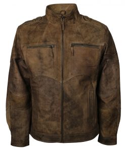 Biker Men Vintage Distressed Leather Jacket