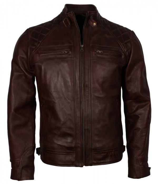 Dark Brown Vintage Leather Jacket - Stinson Leathers