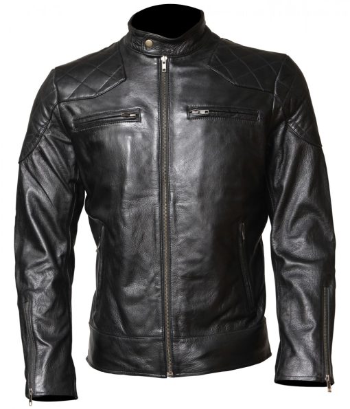 David Beckham Men's Motorcycle Leather Jacket - Stinson Leathers