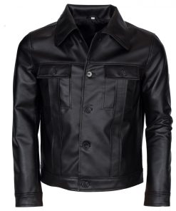 Elvis Presley Mens Black Leather Jacket