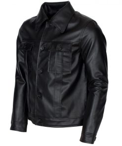 Elvis Presley Mens Black Leather Jacket