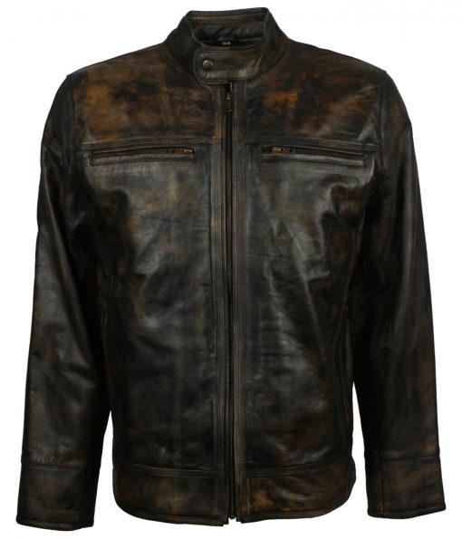 Fashion Vintage Brown Leather Jacket