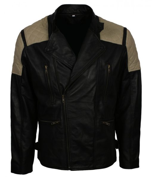 Mens Fashion Black Quilted Leather Jacket