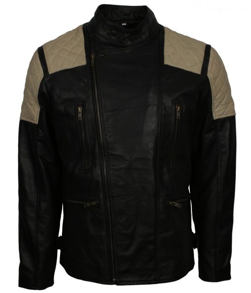 Mens Fashion Black Quilted Leather Jacket Sale US and UK