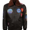 Top Gun Brown Leather Jacket