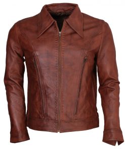 Wolverine Brown Waxed Real Leather Jacket