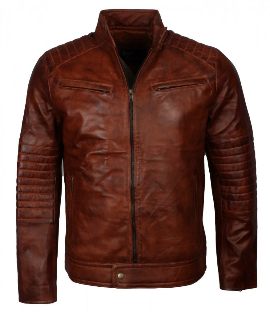 Brown Vintage Mens Leather Jacket - Stinson Leathers