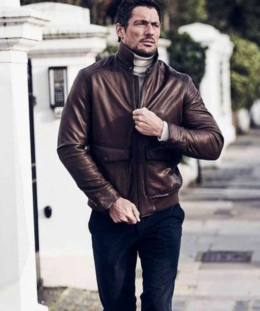 vintage brown david gandy leather jacket