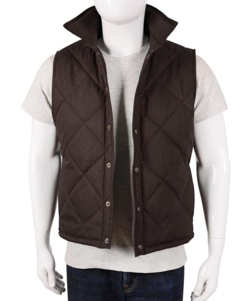 Kevin Costner Yellowstone John Dutton Brown Quilted Vest