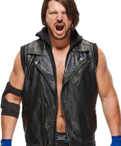 AJ Styles Hooded Leather Vest