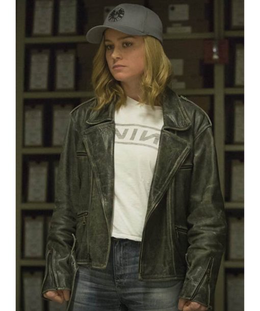 Brie Larson biker jacket