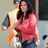 Courteney Cox Red Leather Jacket