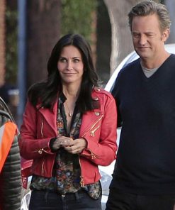 Courteney Cox Red Leather Jacket