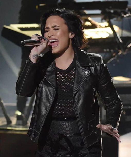 Demi Lovato Biker Leather Jacket