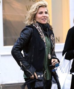 Elsa Pataky Black Leather Jacket