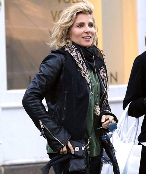 Elsa Pataky Black Leather Jacket