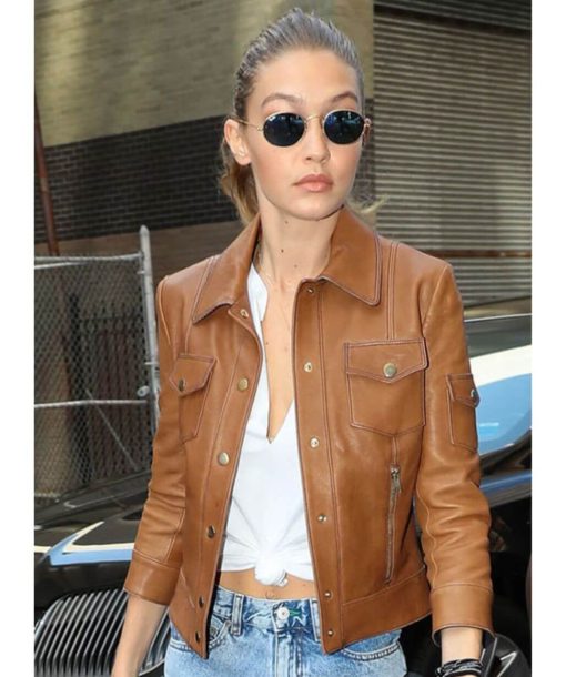 Gigi Hadid leather jacket