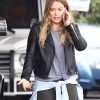 Hilary Duff Black Biker Leather Jacket