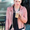 Hilary Duff Pink Leather Jacket