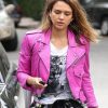 Jessica Alba Pink Biker Jacket