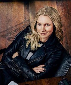 Kristen Bell Black Biker Leather Jacket