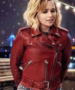 Last Christmas Emilia Clarke Red Leather Jacket