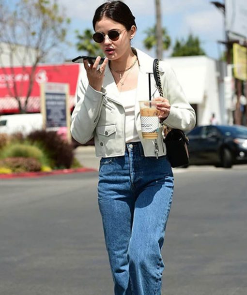 Lucy Hale White Leather Jacket