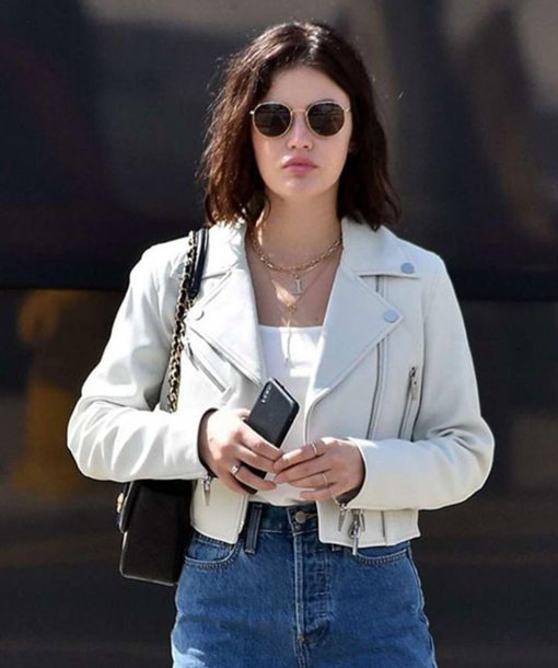 Lucy Hale White Leather Jacket