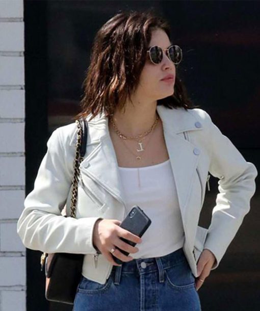 Lucy Hale White Leather Jacket