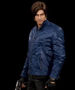 Resident Evil Leon Kennedy Blue Leather Jacket