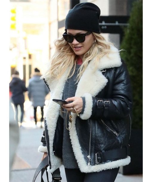 Rita Ora leather jacket