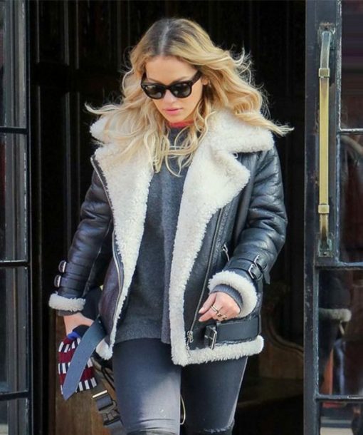 Rita Ora leather jacket