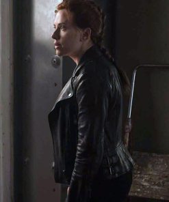 Black Widow Black Biker Leather Jacket