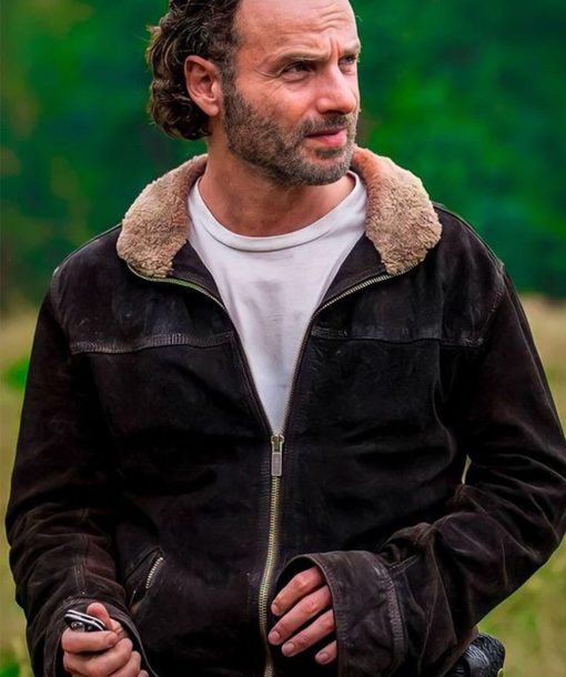 The Walking Dead S5 Rick Grimes Brown Leather Jacket