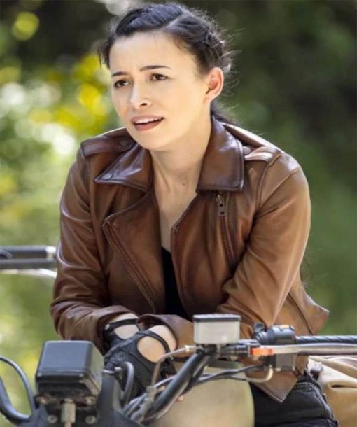 The Walking Dead S9 Rosita Espinosa Brown Leather Jacket