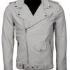 White Brando Biker Jacket