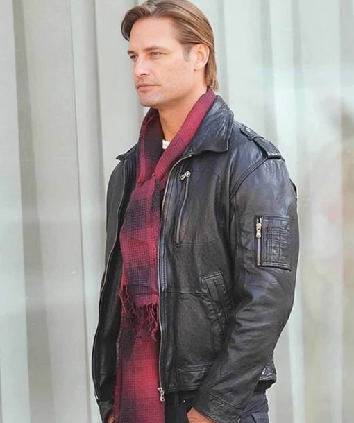 Josh Holloway Black Leather Jacket