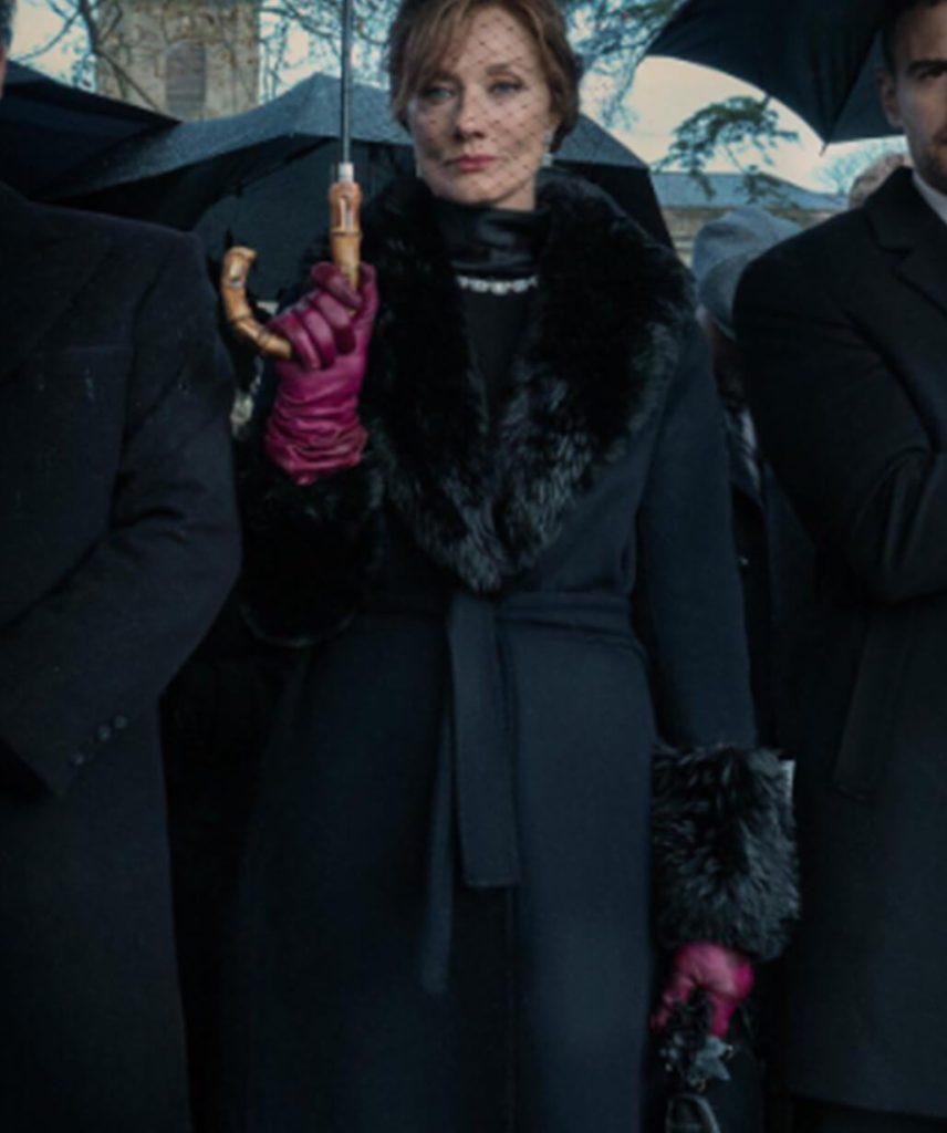 The Gentlemen Lady Sabrina Joely Richardson Black Wool Coat