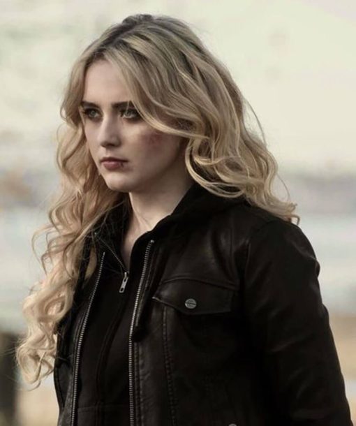 Kathryn Newton Black Leather Jacket