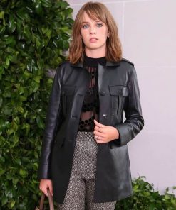 Maya Hawke Leather Coat