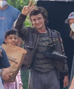 Steve Harrington Leather Bomber Jacket