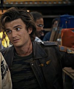 Steve Harrington Leather Bomber Jacket