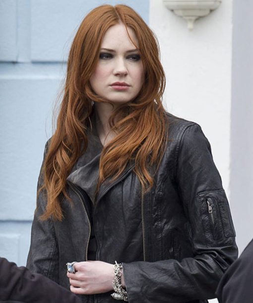 Karen Gillan Leather Jacket