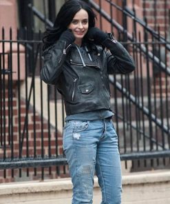 Krysten Ritter Black Leather Jacket