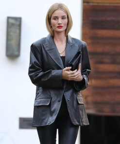 Rosie Huntington Leather Blazer