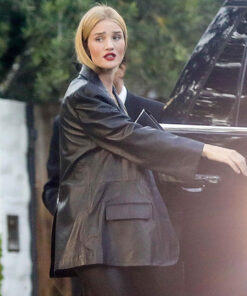 Rosie Huntington Leather Blazer