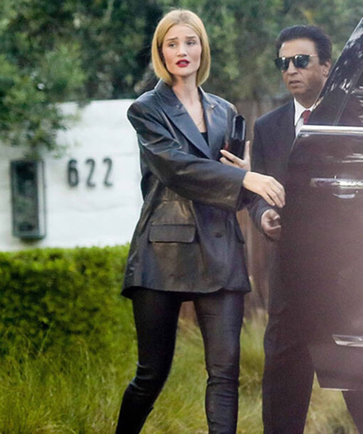 Rosie Huntington Leather Blazer