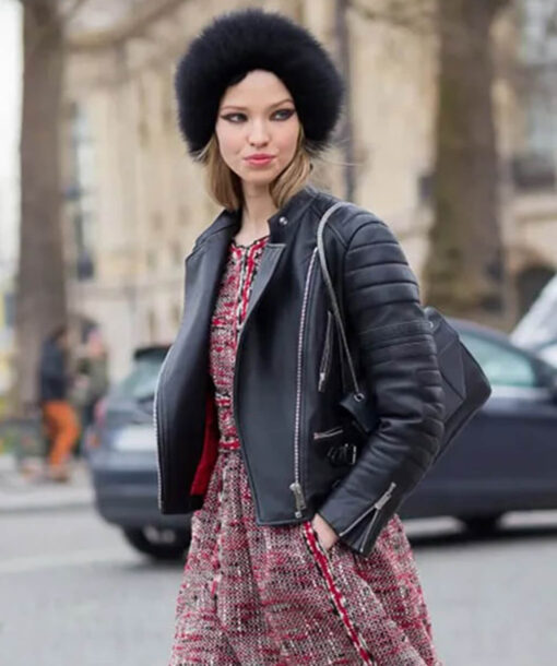 Sasha Luss Biker Jacket